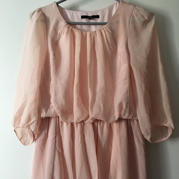 TIBI Pale Pink Silk Chiffon Layered Blouson Dress 0 - Picture 2 of 6
